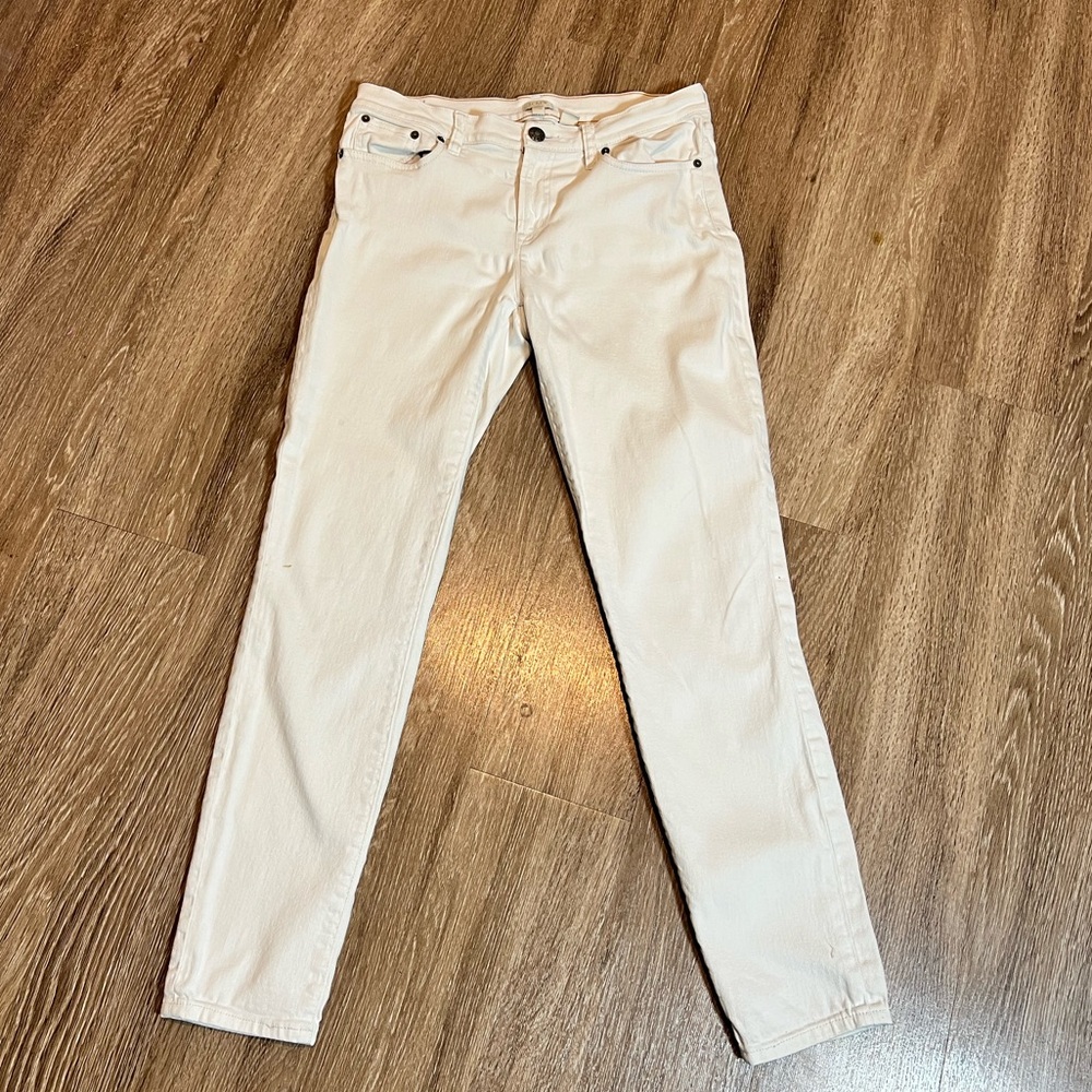 J. Crew Off-White Pants‎ with Silver Button
